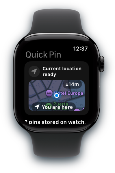 Piningo Apple Watch offline queue screen