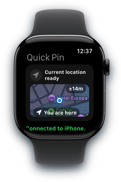 Piningo Apple Watch quick pin screen